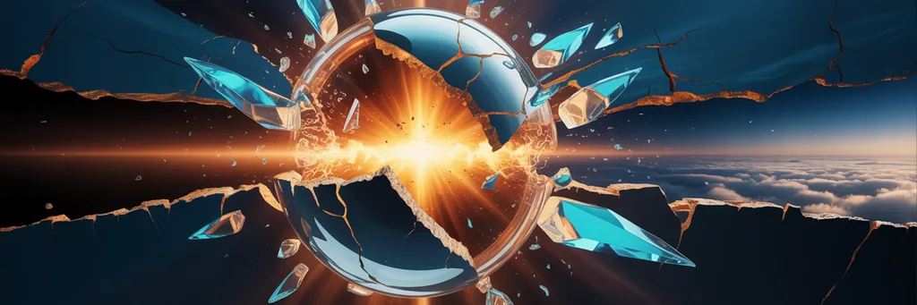 Shattering glass with light breaking through — the moment everything changes